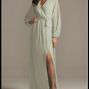 DB Studio Sage Green Faux Wrap Dress